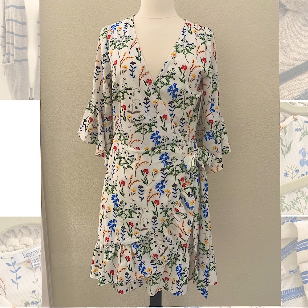 Floral Wrap Midi Dress